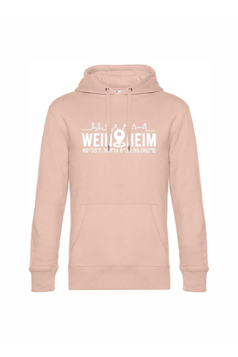 Hoodie Weinheim Koordinaten Standort (Druckfarbe weiß)